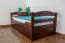 Single bed / functional bed "Easy Premium Line" K1/h/s incl. 2nd berth and 2 cover panels, 90 x 200 cm solid beech wood dark brown