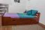 Single bed / guest bed "Easy Premium Line" K4 incl. 2 drawers and 1 cover panel, 120 x 200 cm solid beech wood cherry-colored