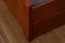 Single bed / guest bed "Easy Premium Line" K4 incl. 2 drawers and 1 cover panel, 120 x 200 cm solid beech wood cherry-colored