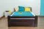 Youth Bed Easy Premium Line K4 | 120 x 200 cm | Solid Beech Wood | Chocolate Brown | 2 Drawers, Cover Panel
