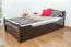 Youth Bed Easy Premium Line K4 | 120 x 200 cm | Solid Beech Wood | Chocolate Brown | 2 Drawers, Cover Panel