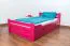 Youth Bed Easy Premium Line K4 | 120 x 200 cm | Solid Beech Wood | Pink | 2 Drawers & Cover Panel