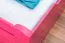 Youth Bed Easy Premium Line K4 | 120 x 200 cm | Solid Beech Wood | Pink | 2 Drawers & Cover Panel