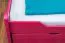 Youth Bed Easy Premium Line K4 | 120 x 200 cm | Solid Beech Wood | Pink | 2 Drawers & Cover Panel