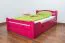 Youth Bed Easy Premium Line K4 | 120 x 200 cm | Solid Beech Wood | Pink | 2 Drawers & Cover Panel