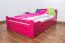 Youth Bed Easy Premium Line K4 | 120 x 200 cm | Solid Beech Wood | Pink | 2 Drawers & Cover Panel