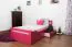 Children's Bed | Youth Bed Easy Premium Line K1/2n | 90 x 200 cm | Solid Beech Wood | Pink | 2 Drawers & Cover Panels