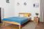 Youth bed / futon bed made of oiled solid oak wood Wooden Nature 01, mattress size: 140 x 200 cm, with headboard, frame thickness 25 mm