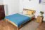 Youth bed / futon bed made of oiled solid oak wood Wooden Nature 01, mattress size: 140 x 200 cm, with headboard, frame thickness 25 mm