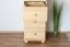 Narrow 5 Drawer Chest Junco 142, solid pine wood, clearly varnished - H123 x W40 x D42 cm