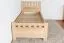 Single bed / Day bed solid, natural beech wood 109, including slats - Measurements 80 x 200 cm