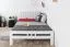 Easy Premium Line Double Bed K8 | Extra Length 140 x 220 cm | Solid Beech Wood | White Lacquered