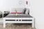 Easy Premium Line Double Bed K8 | Extra Length 140 x 220 cm | Solid Beech Wood | White Lacquered