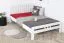 Easy Premium Line Double Bed K8 | Extra Length 140 x 220 cm | Solid Beech Wood | White Lacquered