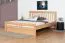 Double bed ' Easy Premium Line ® ' K8/1 incl. 1 cover panel, 180 x 200 cm Beech solid wood Natural 