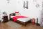 Single bed / guest bed solid pine walnut A5, incl. slatted frame - dimensions 90 x 200 cm