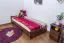 Futon bed / solid wood bed solid pine walnut A9, incl. slatted frame - dimensions 90 x 200 cm