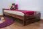 Futon bed / solid wood bed solid pine walnut A9, incl. slatted frame - dimensions 90 x 200 cm