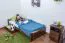 Futon bed / solid wood bed solid pine walnut A9, incl. slatted frame - dimensions 90 x 200 cm