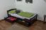 Single bed / guest bed "Easy Premium Line" K1/2n incl. 2 drawers and 2 cover panels, 90 x 200 cm solid beech wood chocolate brown