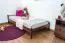 Futon bed / solid wood bed solid pine walnut A14, incl. slatted frame - dimensions 90 x 200 cm