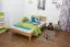 Solid Oak Youth Bed | Futon Style with Headboard | Oiled Finish | 120 x 200 cm Mattress | 25 mm Frame
