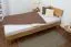 Solid Oak Youth Bed | Futon Style with Headboard | Oiled Finish | 120 x 200 cm Mattress | 25 mm Frame