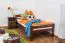 Single bed "Easy Premium Line" K1/2n, solid beech wood, dark brown lacquered - mattress base: 90 x 190 cm