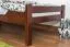 Single bed "Easy Premium Line" K1/2n, solid beech wood, dark brown lacquered - mattress base: 90 x 200 cm