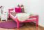 Children's Bed / Youth Bed Easy Premium Line K1/2n | Solid Beech Wood | Pink Lacquered | 90 x 190 cm