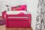 Children's Bed / Youth Bed Easy Premium Line K1/2h | 2nd Berth & Cover Panels | 90 x 200 cm Solid Beech Pink Lacquered