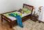 Children's bed / youth bed "Easy Premium Line" K8, solid beech wood, dark brown lacquered - Dimensions: 90 x 190 cm
