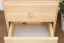 2 Drawer Bedside table 005, solid pine wood, clear finish - H60 x W43 x D33 cm 