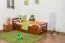 Children’s Bed & Youth Bed "Easy Premium Line" K1/2h | 2nd Pull-Out Bed & 2 Cover Panels | 90 x 200 cm | Solid Beech | Cherry Red Lacquered