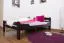 Single bed/ guest bed "Easy Premium Line" K4, 120 x 200 cm solid beech wood chocolate brown lacquered