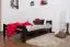 Single bed/ guest bed "Easy Premium Line" K4, 120 x 200 cm solid beech wood chocolate brown lacquered