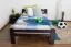 Single bed/ guest bed "Easy Premium Line" K4, 120 x 200 cm solid beech wood chocolate brown lacquered