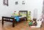 Children's bed / youth bed "Easy Premium Line" K8, solid beech wood, chocolate brown lacquered - mattress base: 90 x 190 cm