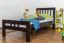 Children's bed / youth bed "Easy Premium Line" K8, solid beech wood, chocolate brown lacquered - mattress base: 90 x 190 cm