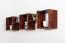 Suspended Wall Shelf Solid Pine Wood | Walnut Colour | Junco 285 | 33 x 162 x 20 cm | Modern 3-Compartment Rack