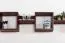 Suspended Wall Shelf Solid Pine Wood | Walnut Colour | Junco 285 | 33 x 162 x 20 cm | Modern 3-Compartment Rack