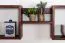 Suspended Wall Shelf Solid Pine Wood | Walnut Colour | Junco 285 | 33 x 162 x 20 cm | Modern 3-Compartment Rack