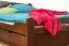 Youth Bed Easy Premium Line K4 | 140 x 200 cm | Solid Beech Wood | Dark Brown | 2 Drawers & Cover Panel