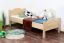 Children's bed / Teen bed solid, natural beech wood 113, including slatted frame - Measurements 80 x 200 cm
