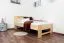 Single bed / guest bed solid beech wood natural 111, incl. slatted frame - dimensions 90 x 200 cm (W x L)