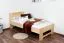 Single bed / guest bed solid beech wood natural 111, incl. slatted frame - dimensions 90 x 200 cm (W x L)