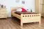 Children's bed / Youth bed 68C, solid pine wood, clearly varnished, incl. slatted bed frame - size 100 x 200 cm