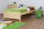 Children's bed / Youth bed 78C, solid pine wood, clearly varnished - size 100 x 200 cm