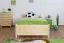 Children's bed / Youth bed 78C, solid pine wood, clearly varnished - size 100 x 200 cm