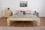 Double bed / guest bed solid pine solid wood natural 75, incl. slatted frame - 160 x 200 cm (W x L)
